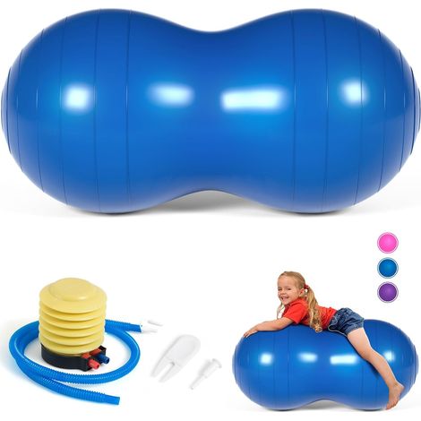 Peanut Ball, Balle de Massage pour Yoga Pilates Physiothérapie, Anti-Burst Ball d'exercice 90x45cm avec Pompe à Main, Gym Qualité Fitness Ball pour Grossesse, Enfants, Femmes, Hommes (1/5)