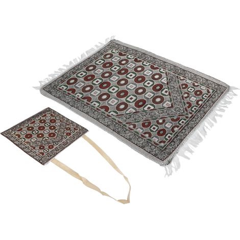 Tapis musulman en fil de coton, couverture de pèlerinage, tapis de prière islamique avec sac, articles pour l'enseignement de la prière (1/5)