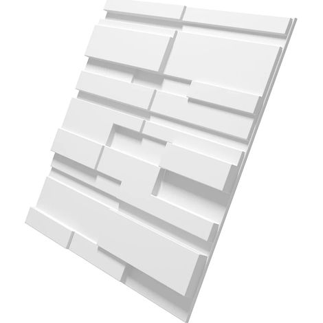 Panneau mural 3D à peindre en PVC - Pack de 3 m² - lot de 12 pièces - blanc - BRIKA (1/3)