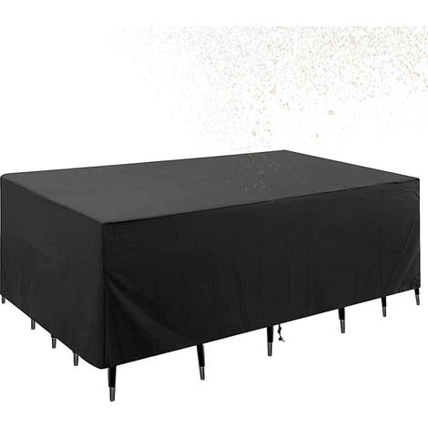 Housses de table basse de patio – Bache Meuble Exterieur Imperméable – Usage général, housses de table et de chaise d'extérieur robustes 210D anti-décoloration, 210x140x80CM (1/5)