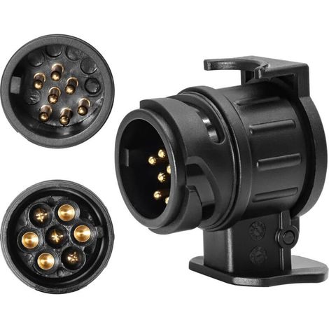 Adaptateur 13 Broches Vers 7 Broches - Pour Remorque Tracteur Caravane Porte-Vélo - 12 V 24 V - Cuivre - 1 Pièce (1/3)