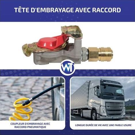 Tête d'embrayage avec raccord à air comprimé pour Camion, Tracteur, Frein à air comprimé ou air comprimé dans l'atelier (1/5)