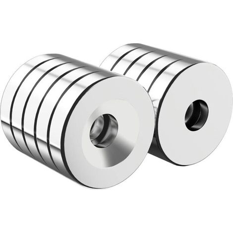 Aimants super puissants 20 x 4 mm, 10 pièces, aimants ronds, disques super puissants pour travaux manuels, casiers, rangement d'outils, bricolage, portes d'armoires, bois (1/4)