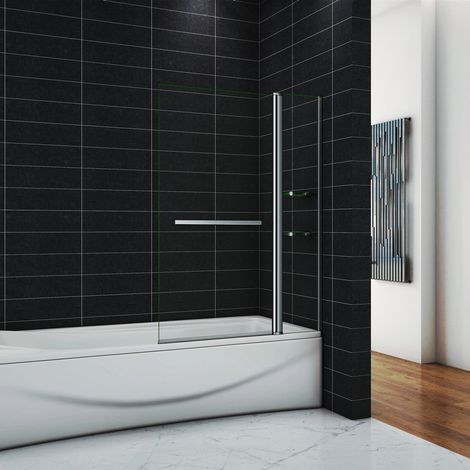 Ocean Sanitaire – Pare-baignoire pivotant 100x140cm – Verre de sécurité 6mm – Profilés en aluminium anodisé – Montage réversible gauche/droite (1/5)