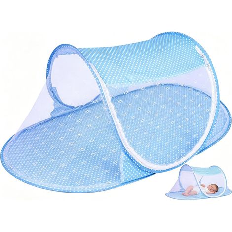 Pliable Moustiquaire, Portable Netting Pliable, Moustiquaire Infantile pour Lit, Fetting for Summer Travel Netting - Light Bleu (1/5)