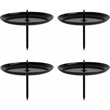 bougeoirs métal - Couronne - Assiettes pour, mariage et anniversaire (noir, diamètre : 60 mm) (1/5)