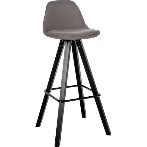 Barhocker Corbin Stoff Square taupe schwarz