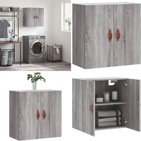 Armoire murale sonoma gris 60x31x60 cm bois d'ingénierie - Rangement mur - Bois d'ingénierie (1/5)