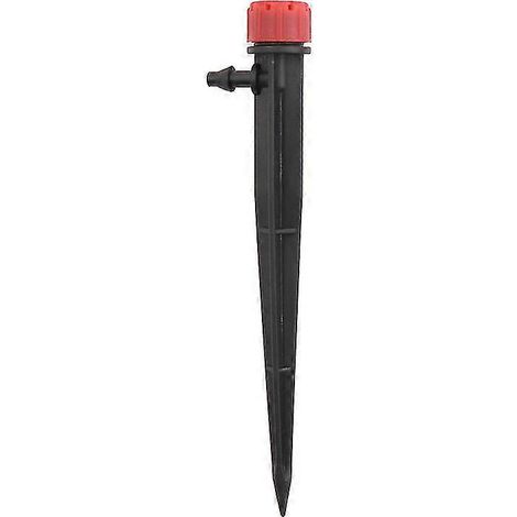 Goutteur pour tuyau d'irrigation goutte à goutte, débit d'eau réglable à 360 degrés, pour système d'arrosage de jardin (noir et rouge) (1 pièce) (1/5)