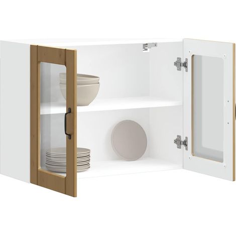 Küchen-Hängeschrank mit Glastür Artisan-Eiche Holzwerkstoff