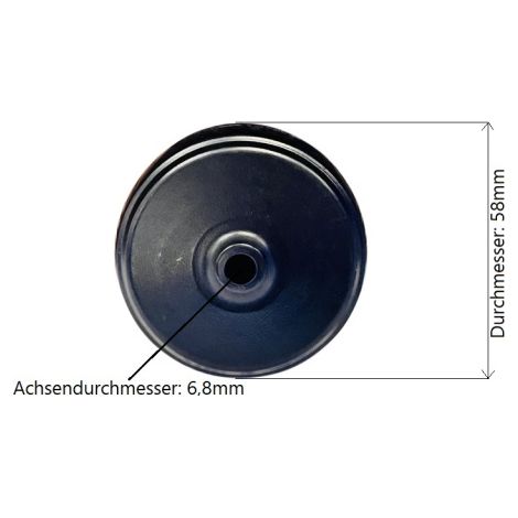 Ersatzrad 58mm für Akku Rasenmäher, Benzin Rasenmäher und Rasenmäher aus Hobbymärkten uvm. (1/2)