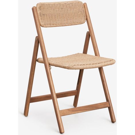 Pack de 2 sillas de jardín plegables en madera de acacia Zayma SKLUM (1/5)