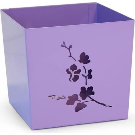 Alubox kalì portavaso orchidea, acciaio, lilla, 26 cm