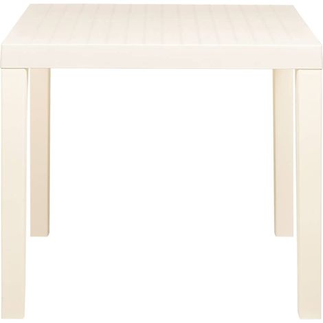 vidaXL Mesa de jardín de plástico blanca 79x65x72 cm (1/2)