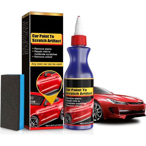 Efface Rayure Voiture, Polish Carrosserie avec Éponge, Kit de Polissage pour Micro Rayures et Défauts Peinture, Anti Rayure Auto 100 ml pour Entretien Véhicules(B) (1/5)