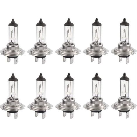 10pcs Ampoule halogène Led 12V H7 55W, Durable Ampoule blanche chaude Feux de route/feux de croisement pour voiture (1/5)