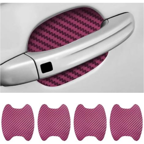 4PCS Exterior Car Stickers, Universal Carbon Fiber Anti-Scratch Protective Film for Car Door Handles, Fits Most Car Door Handles (Burgundy) (1/5)