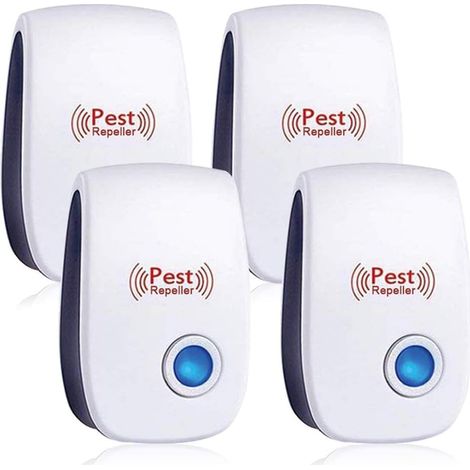 Ultrasonic Mouse Repellent 4 Pack, Ultrasonic Mosquito Repellent, Anti-Rat Repellent, Effective Against Mice and Rats, Ants, Spiders, Mosquitoes, Ultrasonic Rodent and Insect Repellent (1/5)