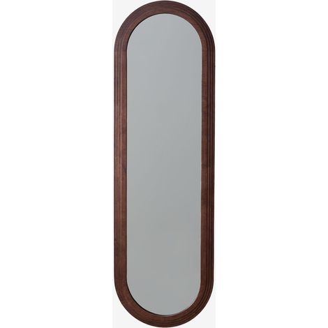 SKLUM Ovaler Wandspiegel 50x165 cm aus Eichenholz Munar Braun Dark