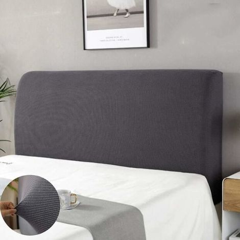 Housse de protection de tête de lit - YYV - 150 cm - Lavable - Anti-poussière - Gris (1/4)