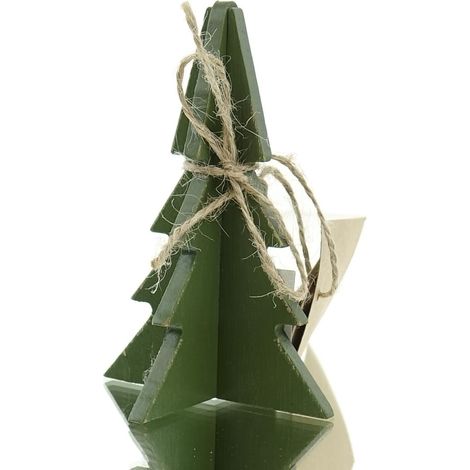 Boltze Weihnachtsdeko Tannenbaum Ceti S Dunkelgrün 11,5 cm - Holz