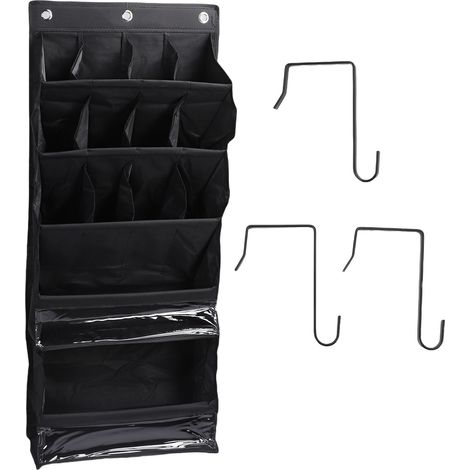 Sac Chaussures Porte Suspendu Respirant Gain de Place – Rangement Poches Rack Placard Multi Usage, Noir (1/5)
