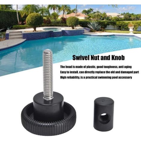 Écrou Et Bouton Pivotant - Pour Pompe Piscine Hayward SPX1600PN - Plastique Noir - 7 mm - 1 Pièce (1/4)