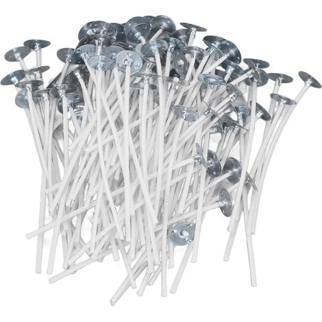 100 Mèches de Bougie en Coton Pré-cirées 8cm Blanches Extra pour DIY Bougies Parfumées (1/5)