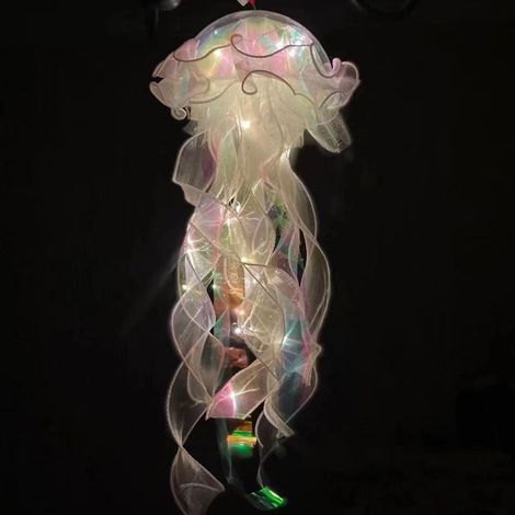 Lampe Méduse - Veilleuse Décorative pour Chambre et Bureau - Abat-jour en Dentelle 18-20 cm - Poids 60 g - Lot de 1