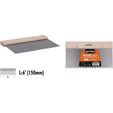 Kaela - Spatola Raschietto Dentato Acciaio Impugnatura In Legno 6″ 15cm Ferramenta 90465 - (1/2)