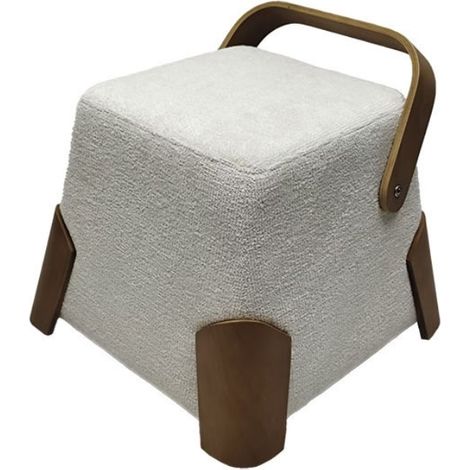 Pouf blanc design en tissu DANA Casita (1/2)