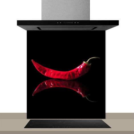 Fond de hotte décorative, chile guajillo rouge 60x70 Fond de hotte (1/2)