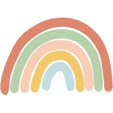 Großer dekorativer Aquarell-Regenbogen-Wandaufkleber, A (1/3)
