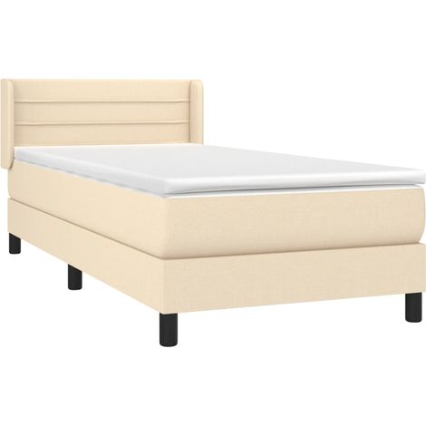 Giroletto a Molle con Materasso Crema 90x200 cm inTessuto vidaXL (1/4)