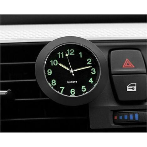 Horloge D'Instrument De Voiture,Petite Horloge à Quartz De Voiture Ronde DéCoration De Voiture Parfaite Convient Aux Voitures, VéLos, MéNages