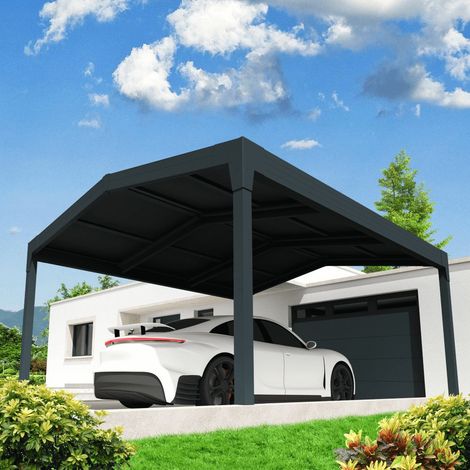 Carport solaire ENERGY 2 pentes Gris anthracite 5,384x4,732m 4800W (1/5)