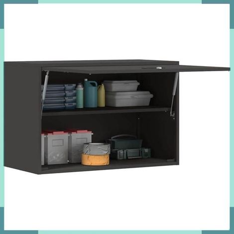 Armoire murale pour garage - 883264 - Noir - Acier revêtu de poudre - 40 x 80 x 53 cm (1/5)