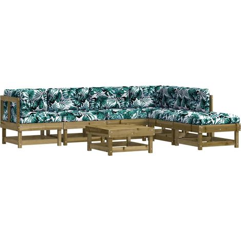 Maison Exclusive - Set Divani da Giardino 7pz con Cuscini Legno Impregnato di Pino (1/5)