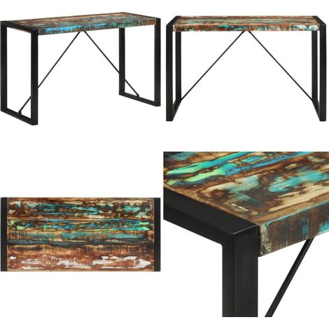 Table à manger 120x55x76 cm bois massif de récupération - Table À Manger - Table De Salle À Manger - Table En Bois - Mobilier Vintage - Meubles Rustiques - Home & Living
