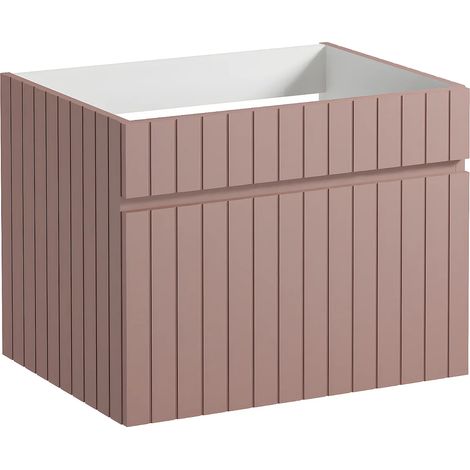 Mobile sotto lavabo sospeso scanalato 60 cm Rosa - SATARA (1/5)