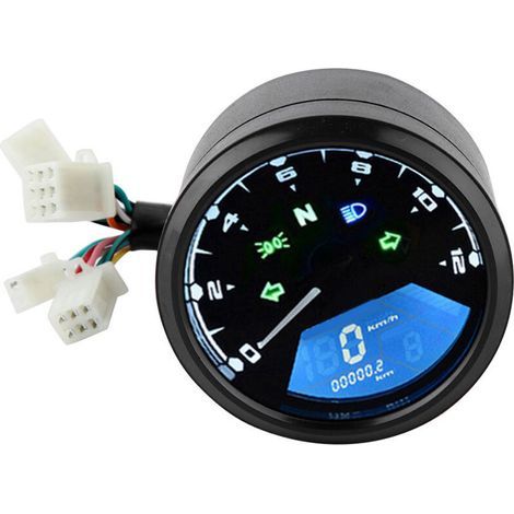 12V LCD Affichage Numérique Universel Moto Compteur De Vitesse Compteur De Carburant Jauge De Carburant Jauge (1/4)