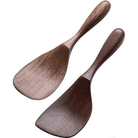 Ensemble de cuillères de cuisine en bois de noyer noir, pour cuisiner et servir - Parfait pour les passionnés de cuisine et les fins gourmets (1/5)