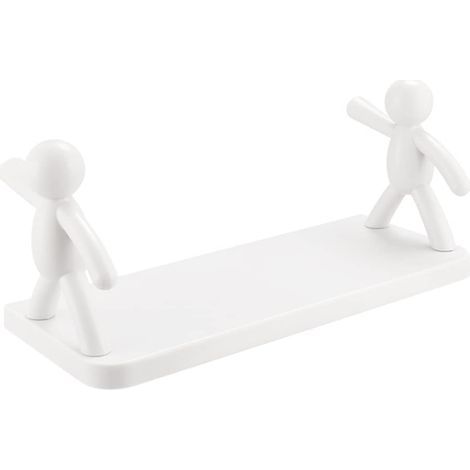 Lot de 2 étagèes Muales Flottantes pou Salle de Bain avec Poupée Mignonne, étagèe de angement pou Humanoïde sans Pefoation, étagèe de angement pou Salle de Bain sans(Blanc) (1/4)