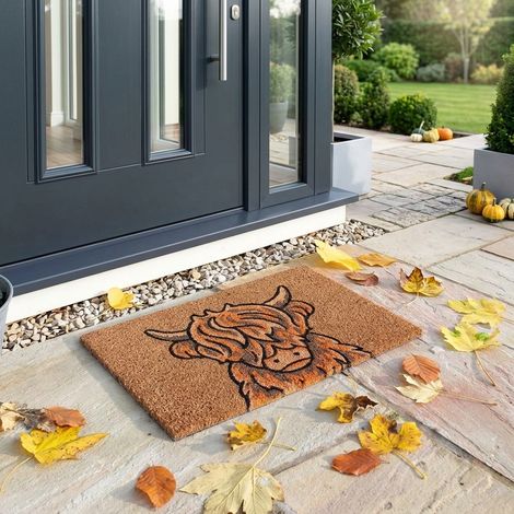 Highland Cow Harvest Autumn Coir Doormat (1/2)