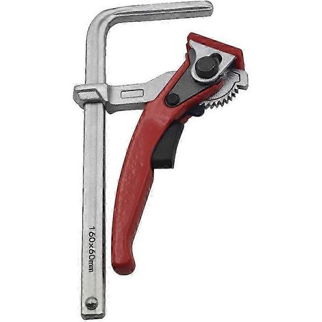 Pince de table à cliquet, pince à levier à dégagement rapide, pince de serrage en acier pour rail en F, compatible avec les tables de travail perforées et les rails de guidage Ra QAQ (1/5)