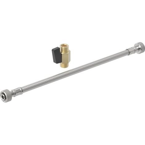 Geberit 147077001 Tuyau métallique renforcé avec robinet à bille (1/2)