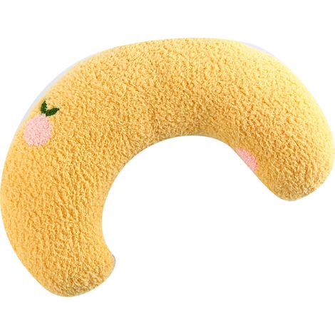 Coussin pour animaux en forme de U, soutien dorsal et cervical doux et confortable, pour un sommeil réparateur et un soulagement des articulations, jaune. (1/4)