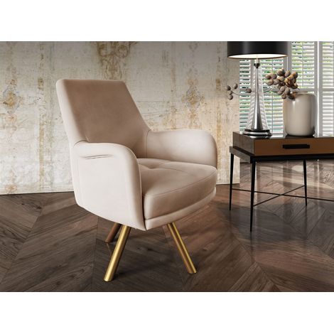 Sessel Drehsessel VALERIE in Stoff Stoff Elisa Velvet Beige (1/5)