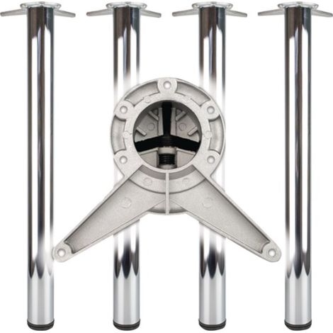 Set gambe tavolo CR pol.60mm H.710mm i6-KT.attacco BMB (1/2)