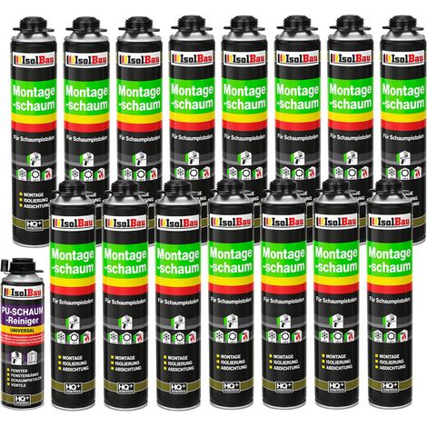 IsolBau Pistolenmontageschaum B2, 15 x 750 ml, 1 x Reiniger (1/5)